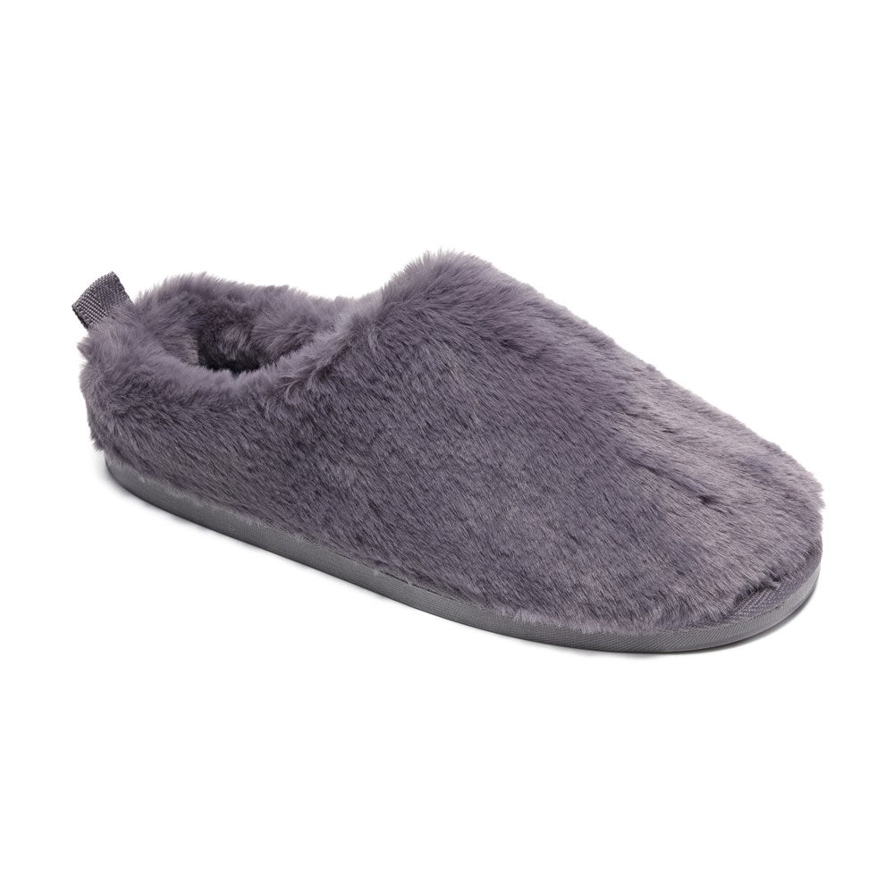 Ariana - 100% Recycled Faux Fur Mule Slipper - Ink