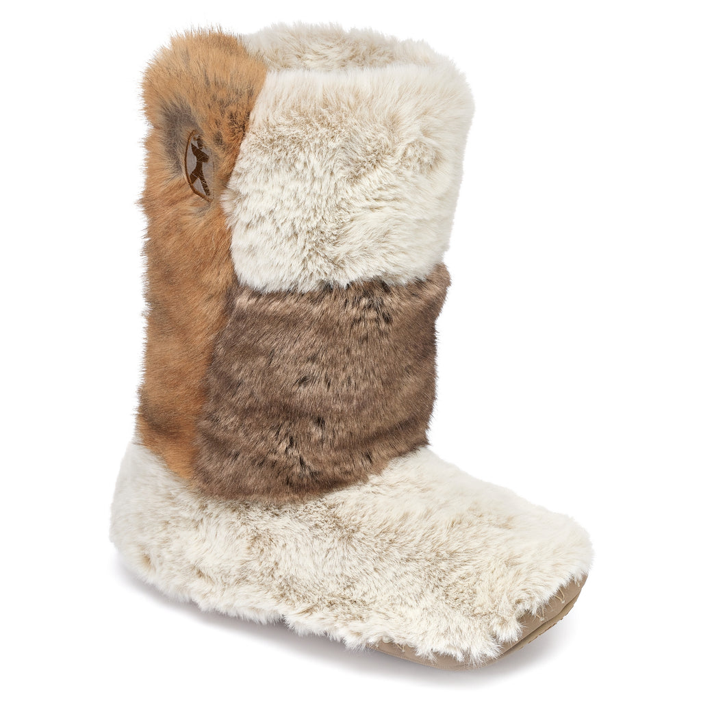 Florence Mid Length Luxury Faux Fur Boot Patchwork Ferret Bedroom Athletics