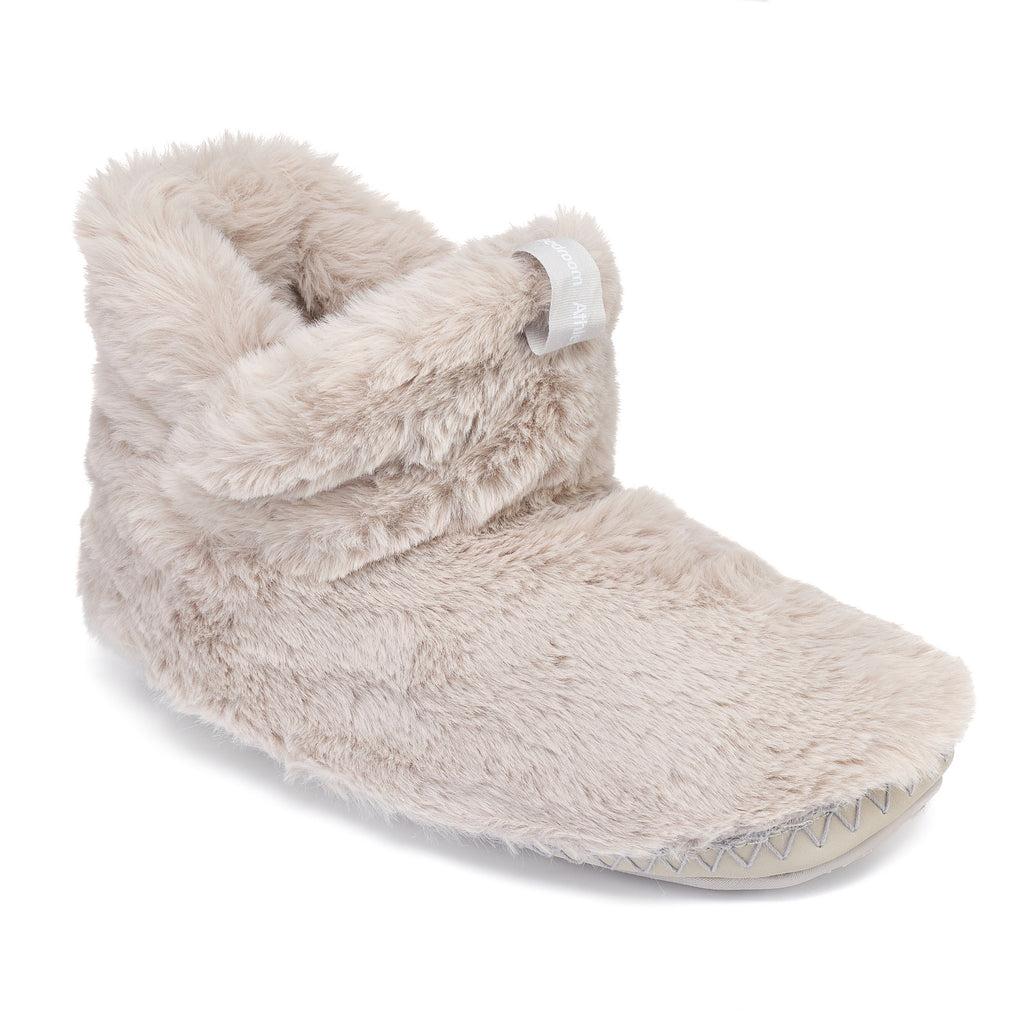 women's recycled High Density grey Faux Fur slipper boots