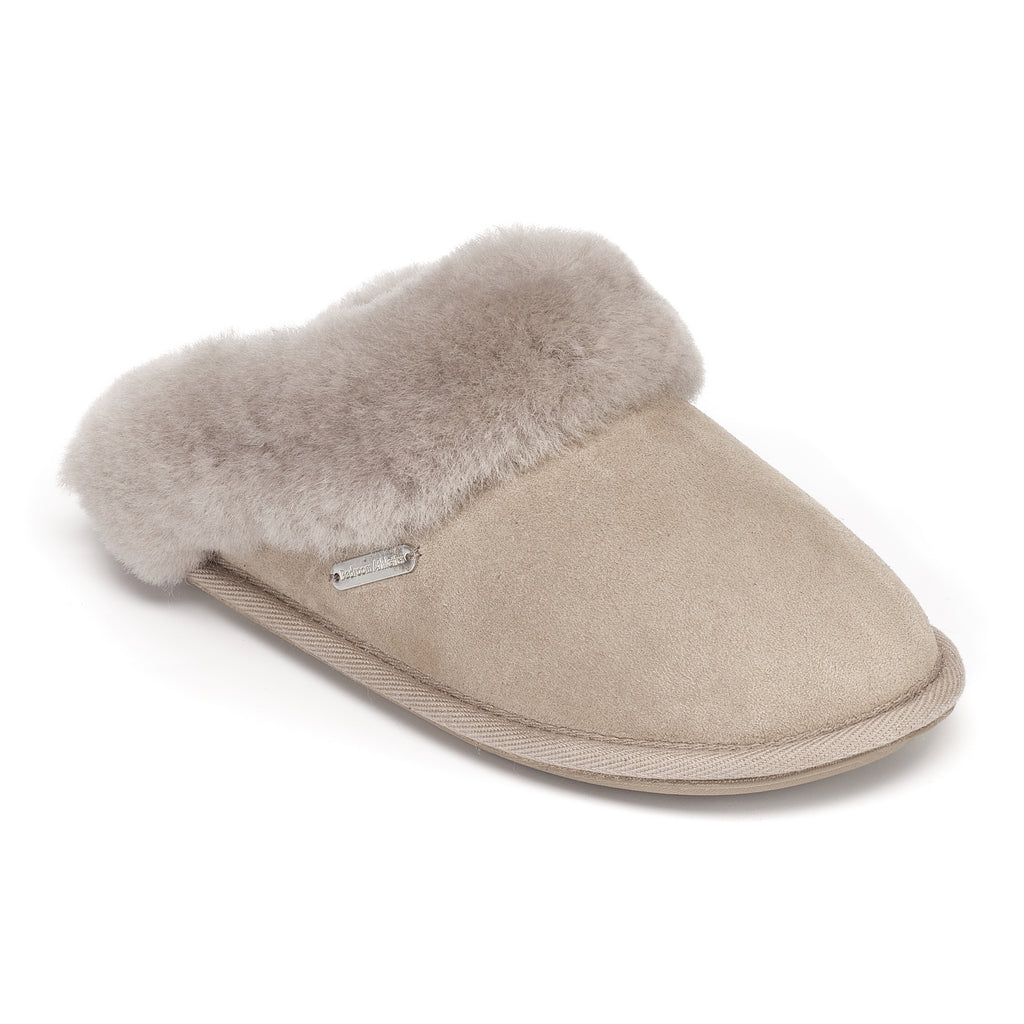 grey ladies sheepskin mule slippers