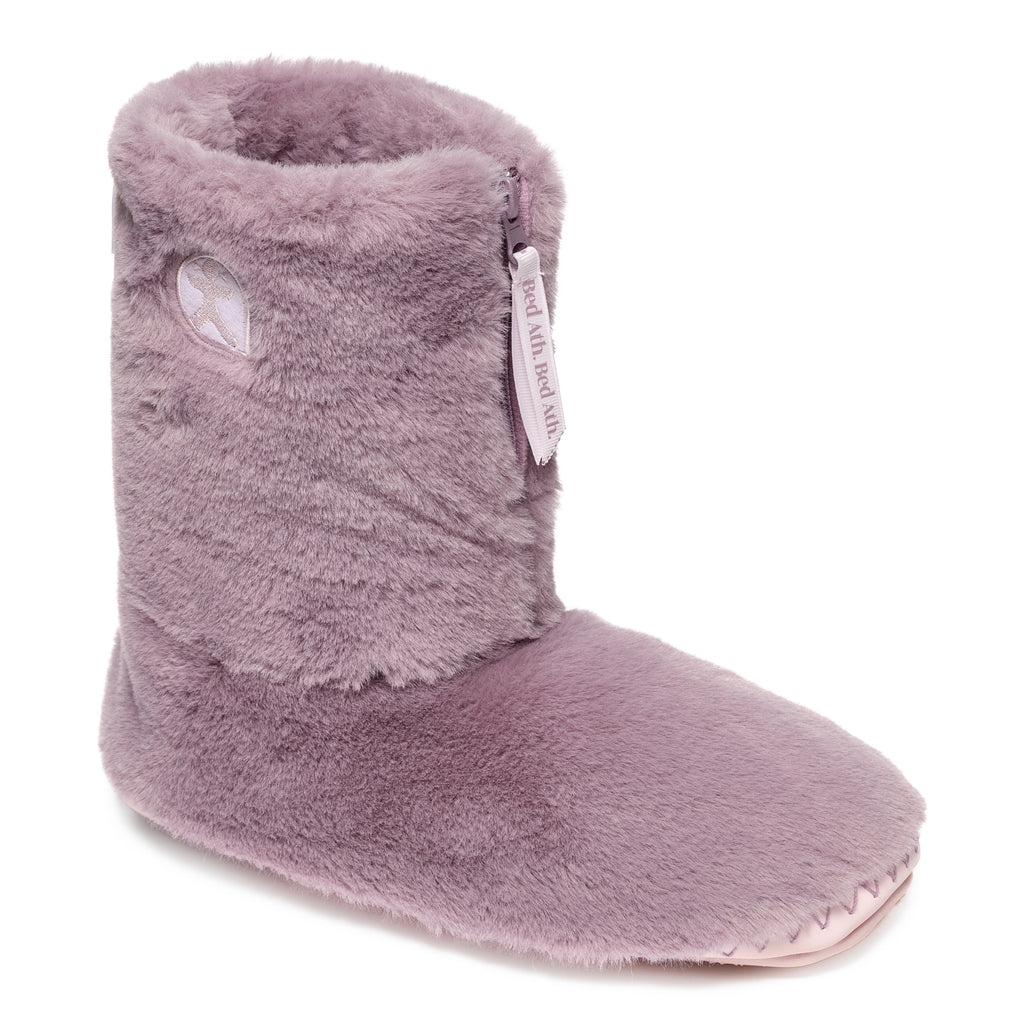 Monroe - Faux Fur Slipper Boot - Aquarelle / Dusky Pink